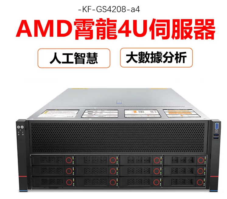 雲軒AMD EPYC霄龍機架式AI深度學習4U八卡GPU伺服器